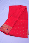 Pink Paithani Silk Saree with Multicolour Traditional Woven Border and Gold-Tone Pallu